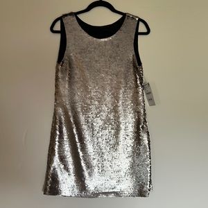 Zara Basic Sequin Sleeveless Mini Shift Dress size S
